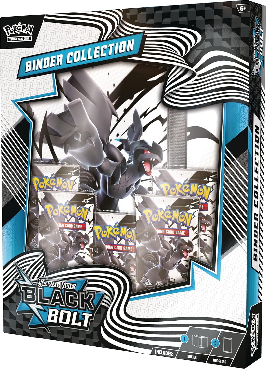 (PRÉ-VENDA) Pokémon TCG: Scarlet & Violet – Black Bolt Binder Collection Box (5 Boosters)