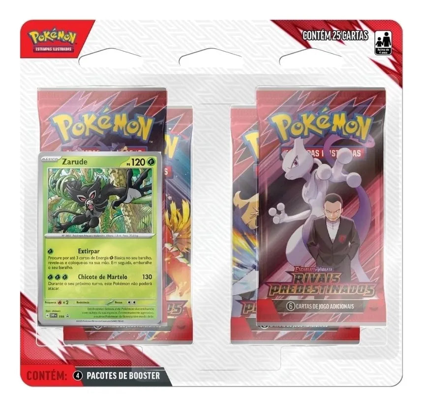 Blister Quadruplo Pokémon Zarude Escarlate e Violeta 10 Rivais Predestinados