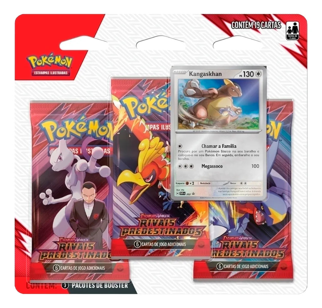 Blister Triplo Pokémon Kangaskhan Escarlate e Violeta 10 Rivais Predestinados