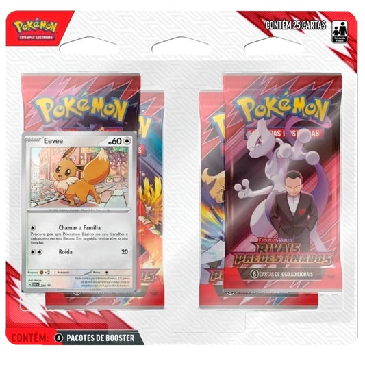 Blister Quadruplo Pokémon Eevee Escarlate e Violeta 10 Rivais Predestinados